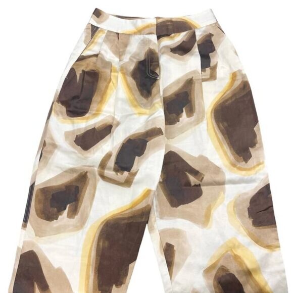 NWT MASSIMO DUTTI Limited Edition Linen Blend Animal Print Pant 4 + SLIGHT FLAW - Picture 5 of 9